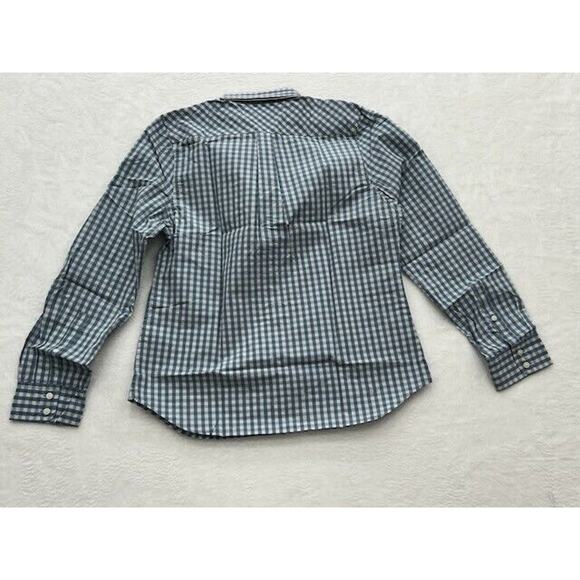 UNTUCKit Crispo Button Down Shirt Long Sleeve Gingham Blue White Size 8 NEW - Picture 2 of 7